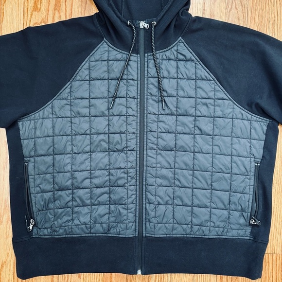 OLD NAVY BLACK Zip Up Long Sleeve Soft Slouchy Dynamic Fleece Hybrid Hoodie XXL - Picture 16 of 16